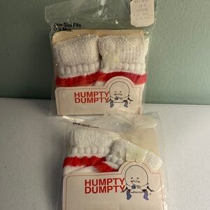 Vintage Humpty Dumpty Baby Booties Set of 2